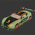 VEGA Sponsored Black Orange Racing Car With IQ Option Livery And Aerodynamic Rear Wing