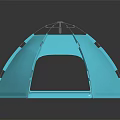 Blue Dome Shaped Camping Tent With Top Frame And Spacious Interior 3d model