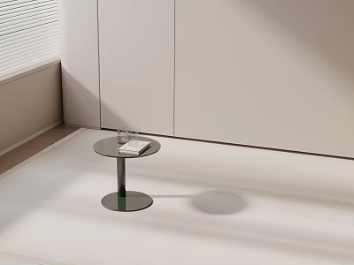 Modern Glass Top Side Table with Metal Base and Book on Living Room 3d model