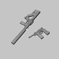 Rifle submachine gun 3d model