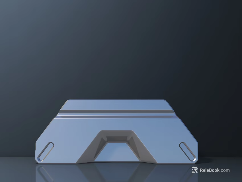 Garden Landscape Design With Gray Smooth Arch Structure And Reflective Surface 3d model