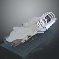 Futuristic Mechanical Structure 3D Model With Skeleton Frame And Platform Base 3d model