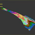 Architectural Regional Development Plan With Long Strip Road Network And Green Spaces