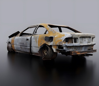 The Burned Car 3d model