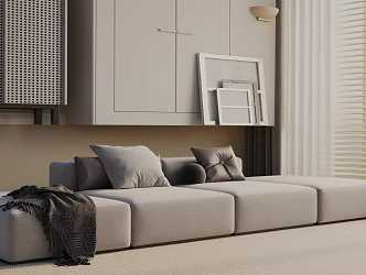 Modern three-seat sofa 3d model