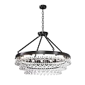 Elegant Crystal Chandelier with Circular Metal Frame and Multiple Crystal Layers 3d model