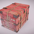 Red Industrial Empty Storage Cases With Reinforced Wooden Frames And Metal Clasps