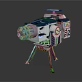 Futuristic Shark Head Shaped Mechanical Device With Tripod Stand And Number Two