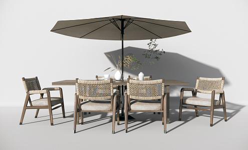 Quiet outdoor tables and chairs Outdoor leisure tables and chairs 3d model