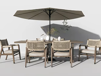 Quiet outdoor tables and chairs Outdoor leisure tables and chairs 3d model