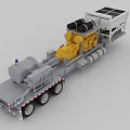 Heavy Duty Engineering Trailer Featuring Yellow Engine Black Cylindrical Components Solar Panels And Gray Base