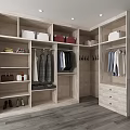 Modern Built in Wooden Wardrobe With Hanging Sections Storage Boxes Shoes And Drawers