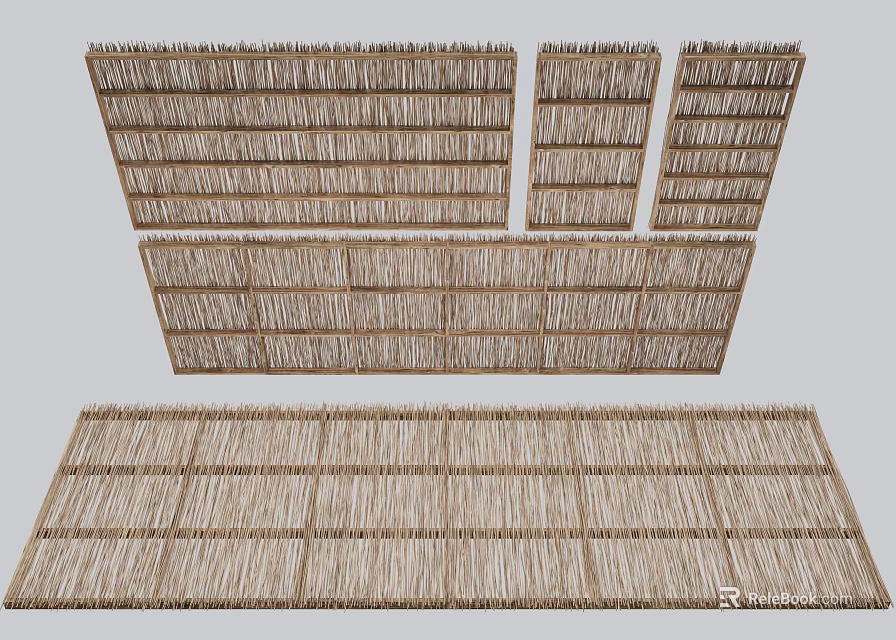 Woven Natural Material Ceiling Panels With Various Design Styles For Interior 3d model 