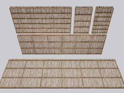 Woven Natural Material Ceiling Panels With Various Design Styles For Interior 3d model