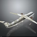 White Commercial Airplane Model With Wings Engines And Reflective Display Surface 3d model