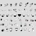 Security surveillance camera combination monitoring combination 3d model