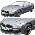 Sleek Gray BMW Coupe Exterior Featuring Signature Grille Headlights And Alloy Wheels Design
