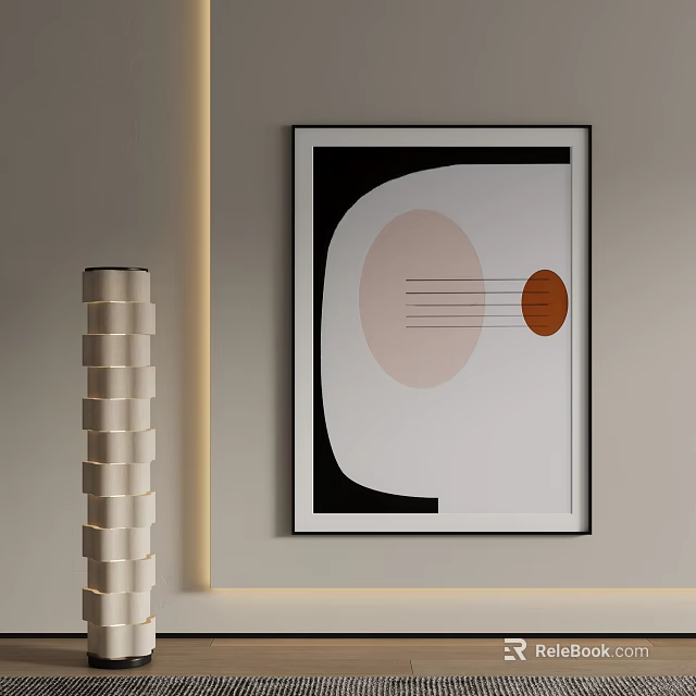 Abstract Wall Art Painting For Modern Interior Decoration 3d model