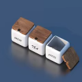 Kitchen Storage Containers With Wooden Lids Labeled STAR 75 Plus Coffee 3d model