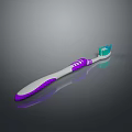 Ergonomic Purple White Toothbrush With Green Soft Bristles For Daily Oral Care