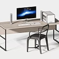 Desk Chair Computer Desk Workbench Study Table Computer Single Chair 3d model
