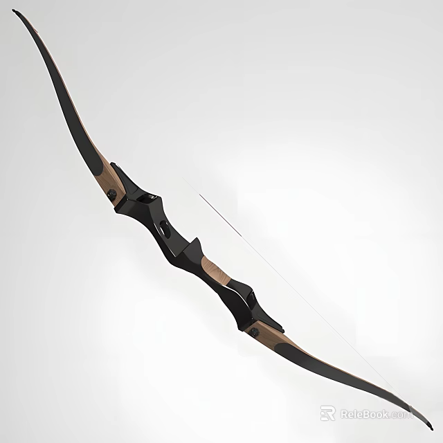 High Quality Archery Bow Sports Equipment With Black And Brown Ergonomic Design For Outdoor Activities 3d model 