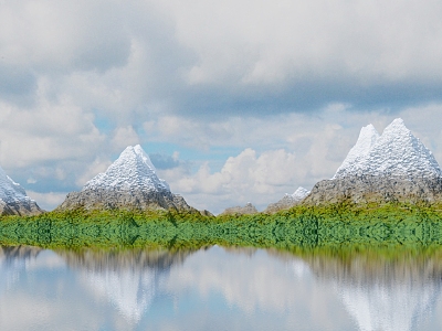 Modern Snow Mountain 3d model