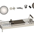 Yoga Studio Essential Fitness Equipment Including Pilates Reformer Yoga Ball Mat Dumbbells Kettlebell Jump Rope
