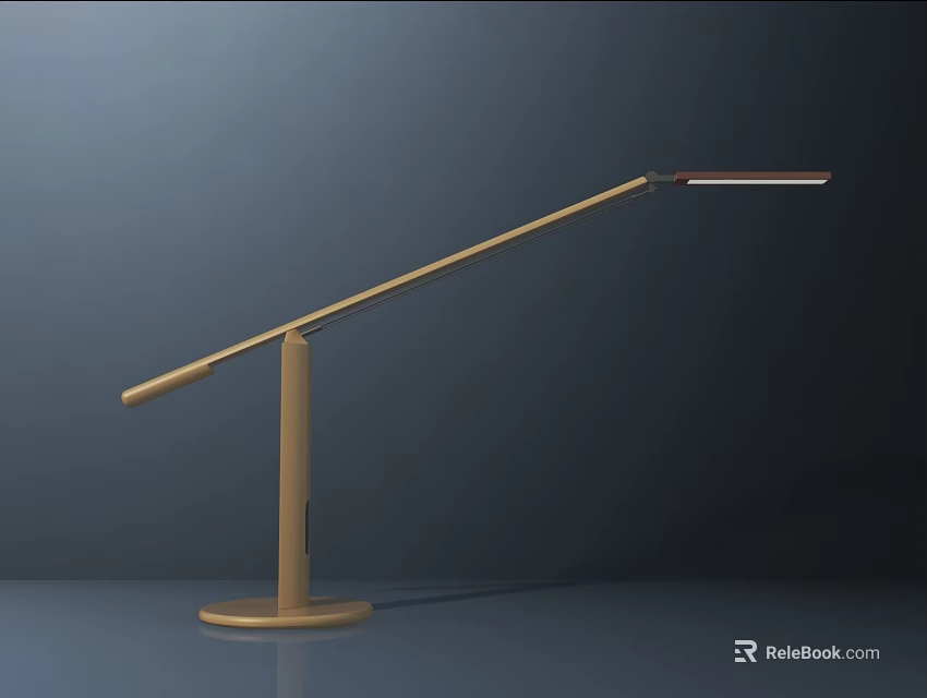 Modern Adjustable Table Lamp With Sleek Metal Arm And Stable Base 3d model 