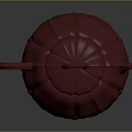 Red Lotus Shaped Teapot With Lid And Handle On Grey Background