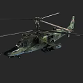 Military Helicopter 3D Model With Camouflage Paint Rotors And Weapon Mounts
