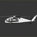 Modern Helicopter 3D Model with Rotors Fuselage Windows and Landing Gear