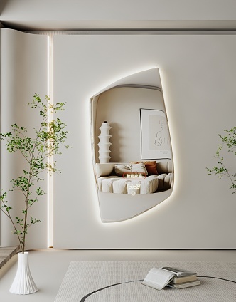 modern mirror floor mirror vanity mirror vertical mirror decorative mirror art mirror shaped mirror luminous mirror 3d model