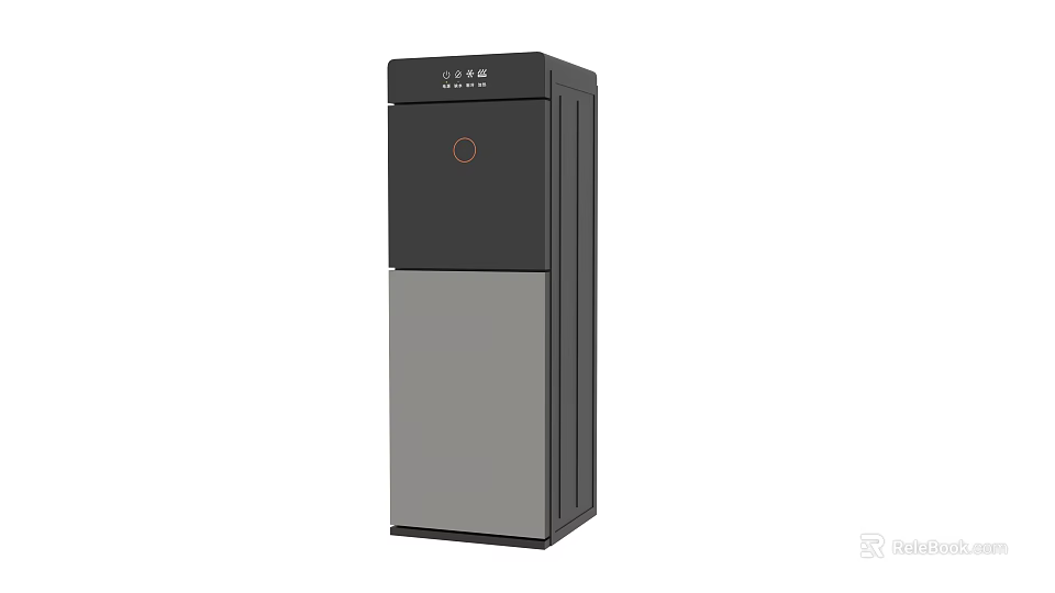 Modern Standing Water Dispenser With Black And Gray Design And Top Control Panel 3d model 