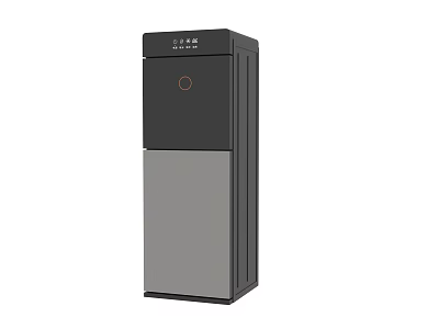 Modern Standing Water Dispenser With Black And Gray Design And Top Control Panel 3d model
