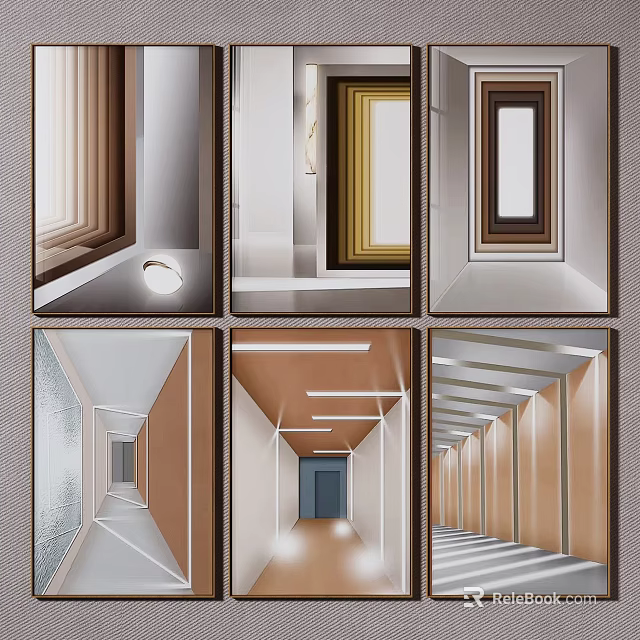Modern Interior Corridors Featuring Diverse Materials Lighting And Spatial Design 3d model