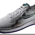 Nike Air Force 1 White Sneakers With Colorful Patterns Swoosh Purple Sole And AIR Logo