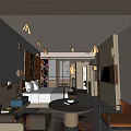Modern Hotel Guest Room Interior With Comfortable Bed Sofa Coffee Table And TV