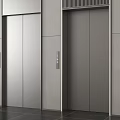 Modern Elevator Interior Design With Silver Metal Doors And Control Panel 3d model