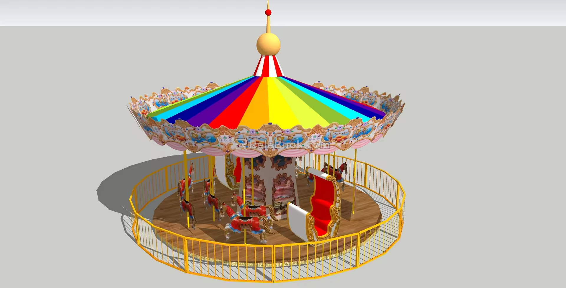 European-style carousel swivel 3d model