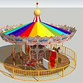 European-style carousel swivel 3d model