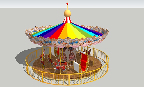 European-style carousel swivel 3d model