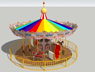 European-style carousel swivel 3d model