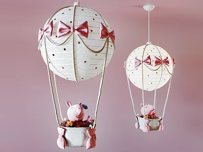 Modern chandelier Piggy Paige hot air balloon shaped chandelier 3d model