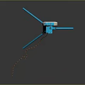 Blue Tripod Tool Featuring White Wheel And Orange Rope On Stable Stand