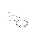 Modern Circular Chandelier With Black And Gold Metal Frame And Glass Cylinders