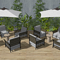 Modern Outdoor Sofa Outdoor Leisure Table and Chair 3d model