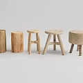 Various Rustic Wooden Stool Designs With Natural Materials And Unique Structures