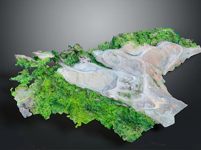 Garden Landscape Design With Lush Green Vegetation Undulating Rocky Terrain And Natural Form 3d model