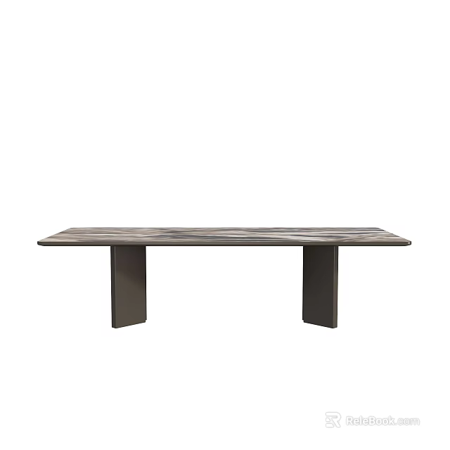 Modern Minimalist Coffee Table With Textured Tabletop And Black Supporting Legs 3d model